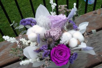 Purple and lavender preserved flowers