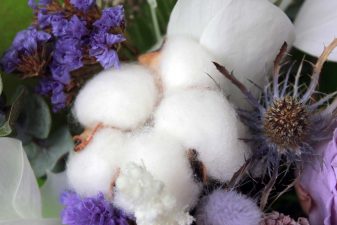 Purple and lavender preserved flowers