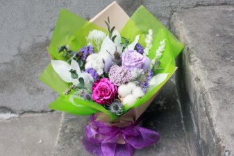 Purple and lavender preserved flowers