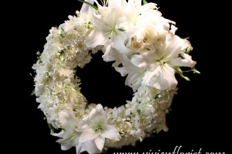 White elegant funeral wreath