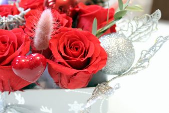 Vivid red preserved roses gift box