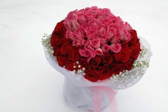 Glamorous 99 red & pink roses bouquet