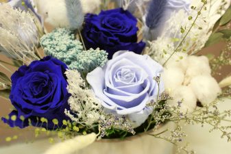 Blue eternal roses arrangement