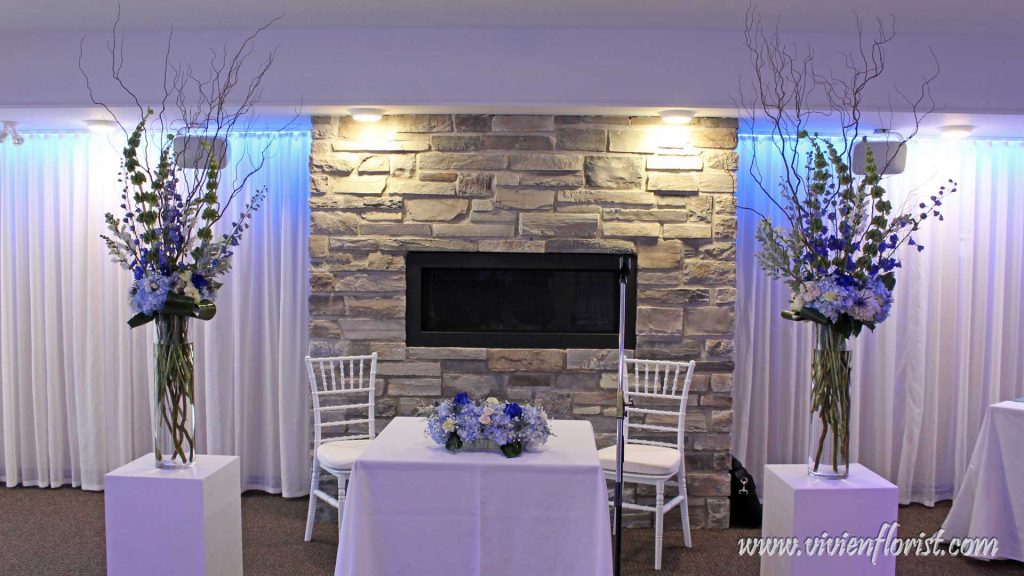 Beautiful blue wedding arch Montreal