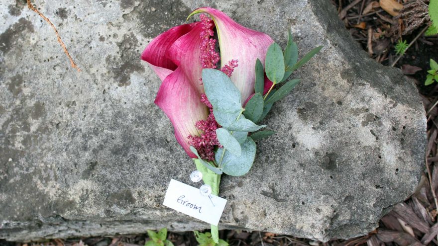 Burgundy Callas Boutonniere