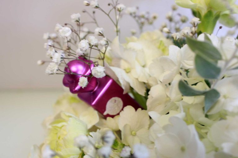 Hydrangea centerpiece for Christmas Montreal