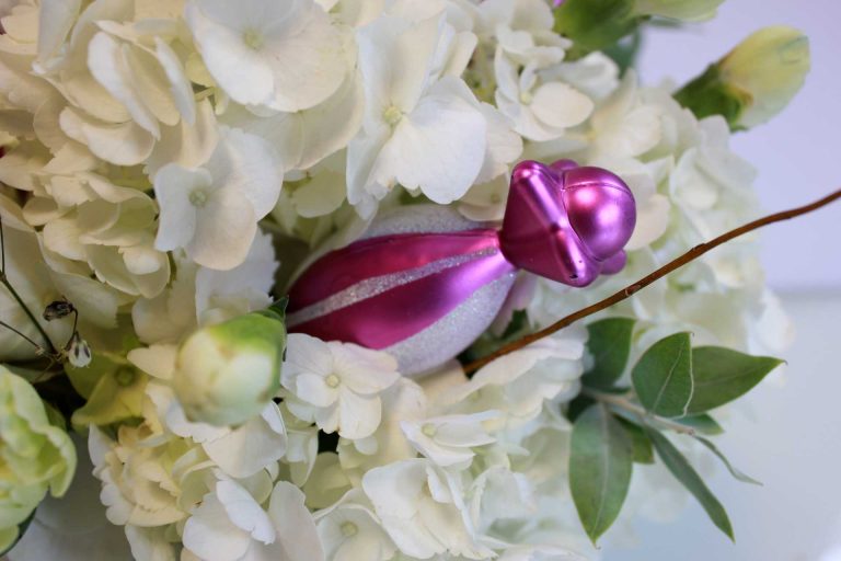 Hydrangea centerpiece for Christmas Montreal