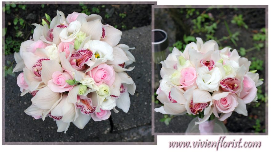 Classic and Simple Cymbidium Roses Bridal Bouquet in Montreal