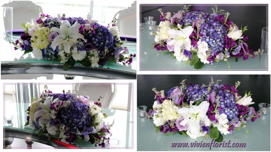 Glamorous Lilies and Hydrangeas Centerpiece in Montreal