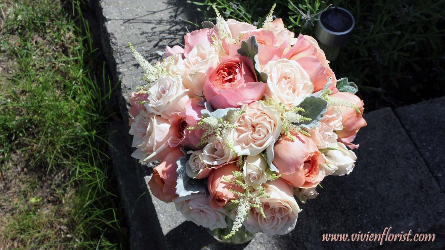 Montreal garden roses bridal bouquet
