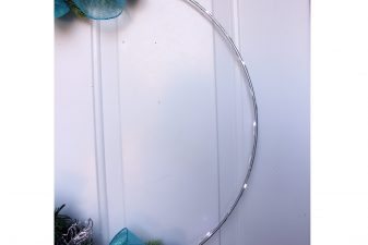 Handmade prelit frosty shiny wreath