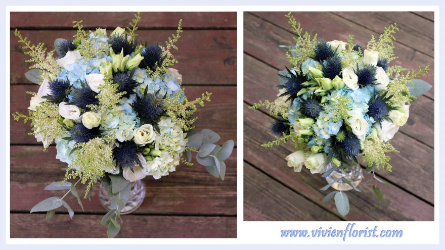 Blue Garden Wedding Bouquet in Montreal