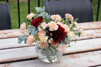 Contemporary carnations centerpiece Montreal