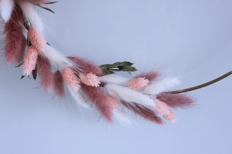 Pink preserved bunny tails wreath