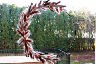 Pink preserved bunny tails wreath