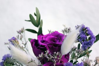 Purple Eternal Roses in a Vase