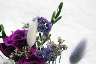 Purple Eternal Roses in a Vase