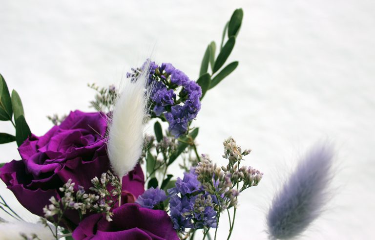 Purple Eternal Roses in a Vase