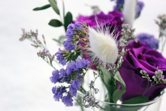 Purple Eternal Roses in a Vase