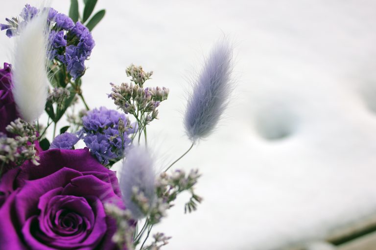 Purple Eternal Roses in a Vase