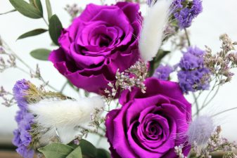 Purple Eternal Roses in a Vase