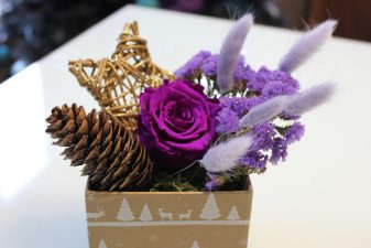 Purple preserved rose gift box