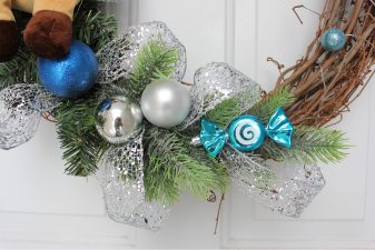 Cute handmade reindeer grapevine wreath