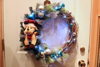 Cute handmade reindeer grapevine wreath